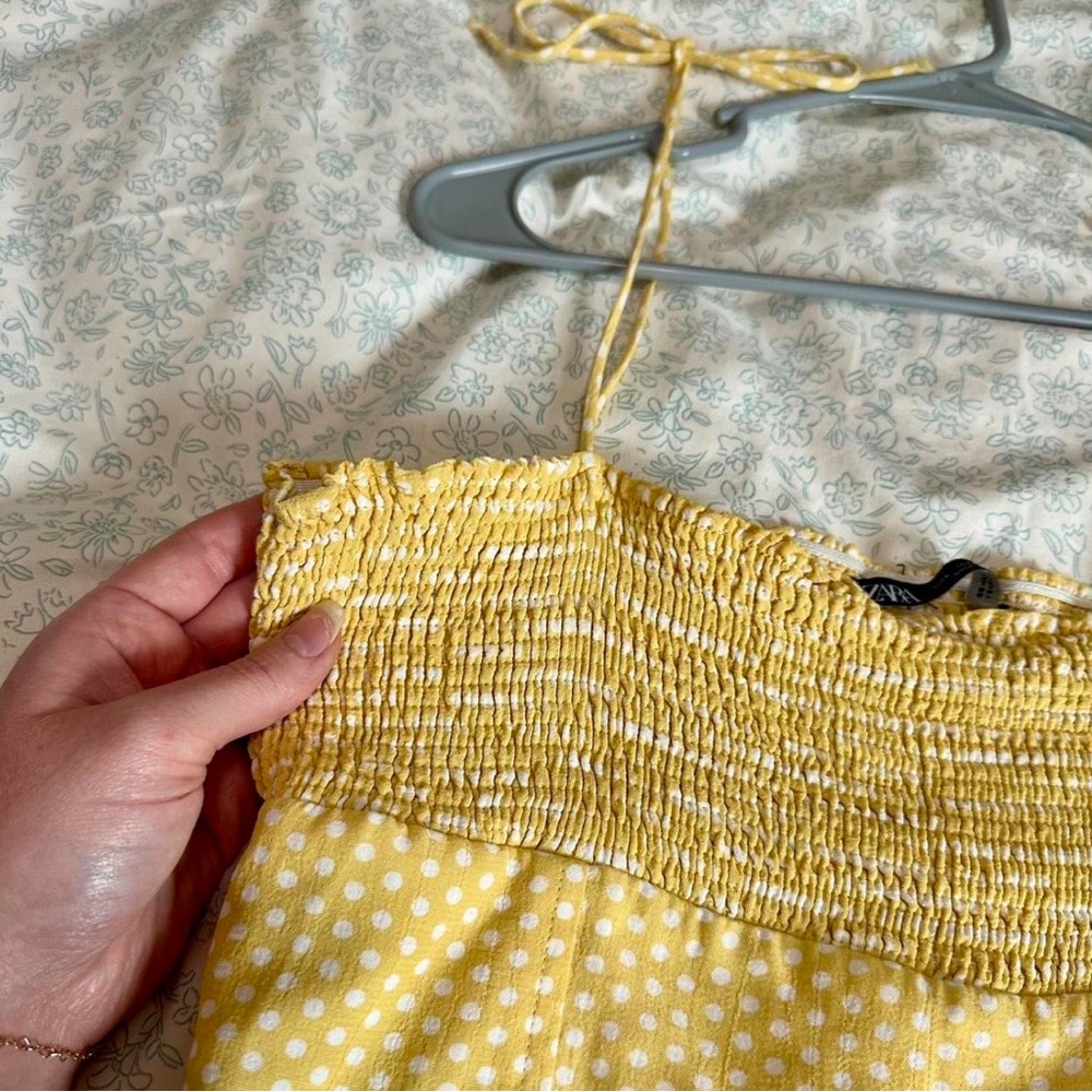 Zara Polka Dot Cropped Blouse